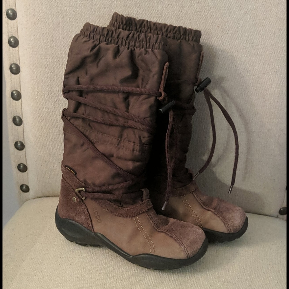 ECCO Kids Toddler Toggle Boots Brown Goretex Size 10.5